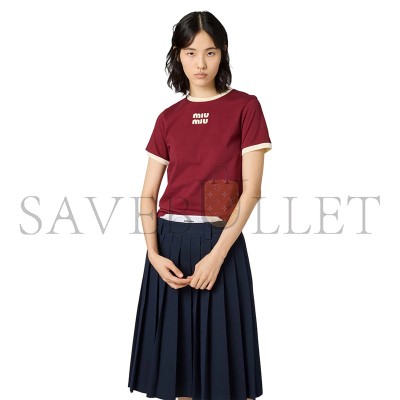 MIU MIU COTTON JERSEY T-SHIRT MJNA17